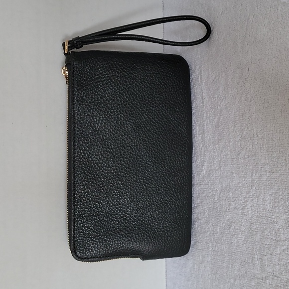 Coach Double Zip wristlet in signature canvas/pebbled leather - Picture 2 of 16